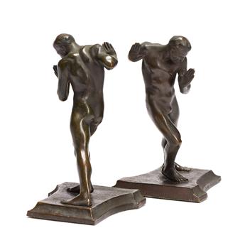 HARRIET WHITNEY FRISHMUTH (1880-1980) Pushing Men Bookends.